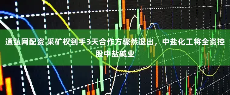 通弘网配资 采矿权到手3天合作方骤然退出,中盐化工将全资控股中盐碱业